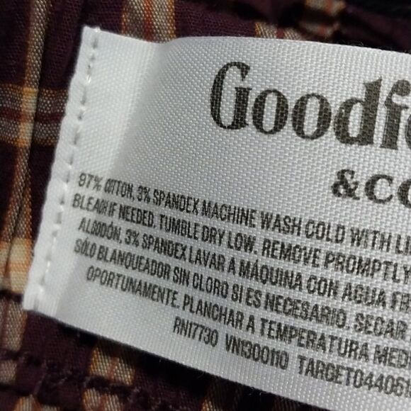 NWT Men's  Plum Plaid Poplin Pajama Pants - Goodfellow & Co  Size L - Picture 7 of 9